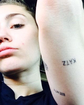 Miley Cyrus Shows Off “KATZ” Arm Tattoo and Another New Tat on Instagram!