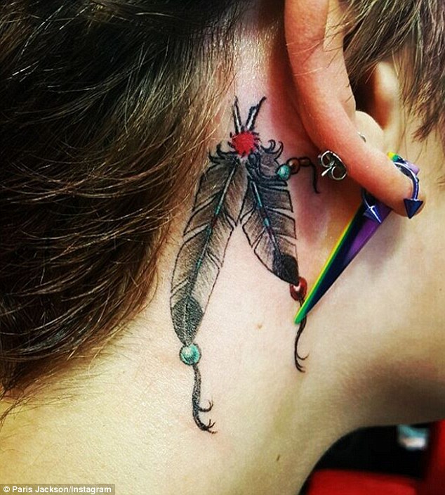 Paris Jackson’s Latest Tattoo a Double Feather Inked Behind Her Ear