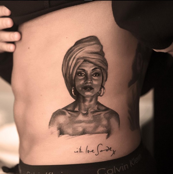 Drake at it Again With a New Portrait Tattoo of English Singer, Sade
