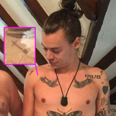 Harry Styles Shows Off Tiny Cross and Letter “B” Tattoo on His Chest